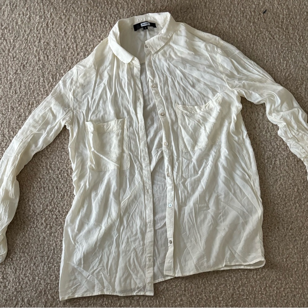 Sheer White Button Up